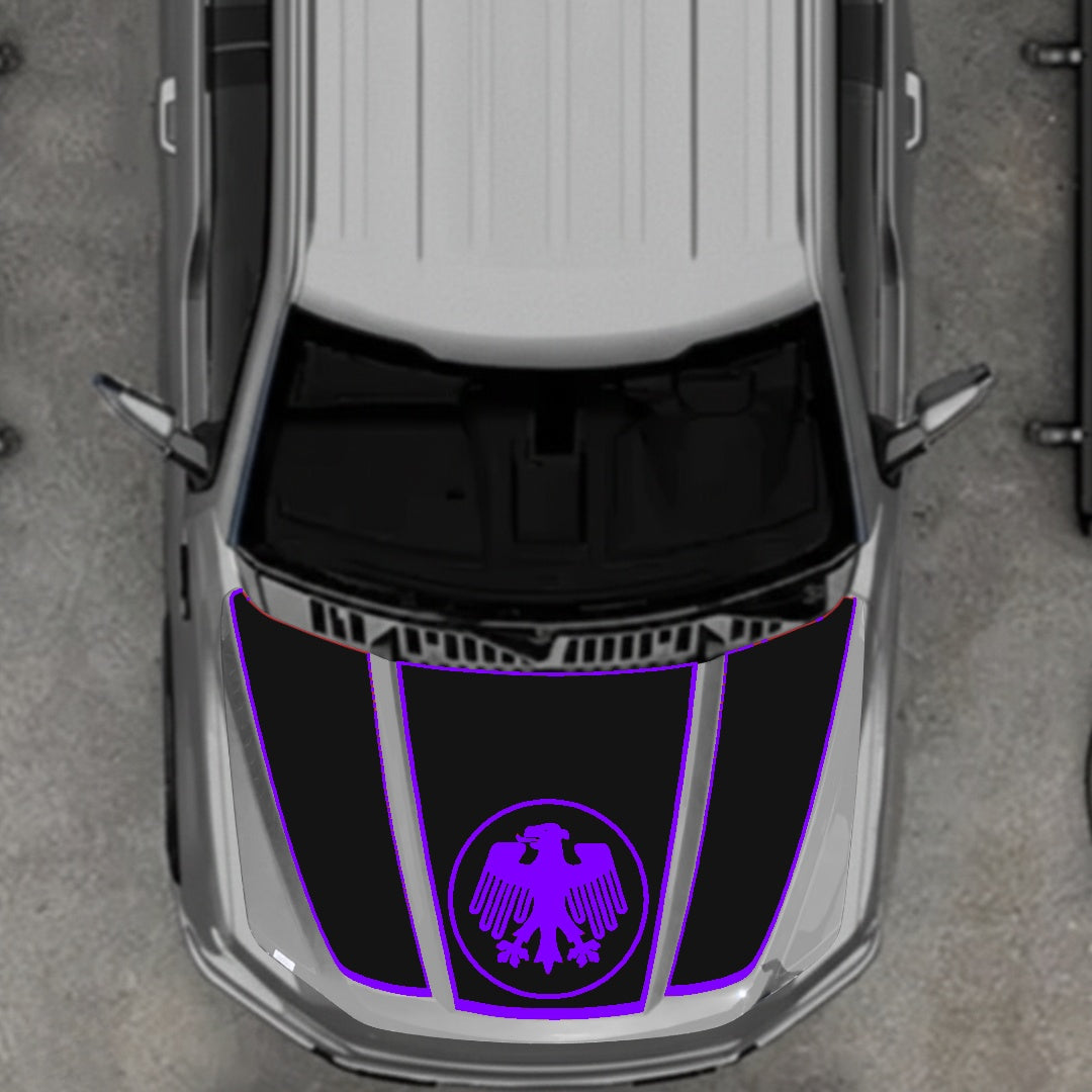 Hood Panel Decal/Sticker - Germany Logo - Border Graphic Kit - For Ford F-150 2020-2026 - Premium Vinyl