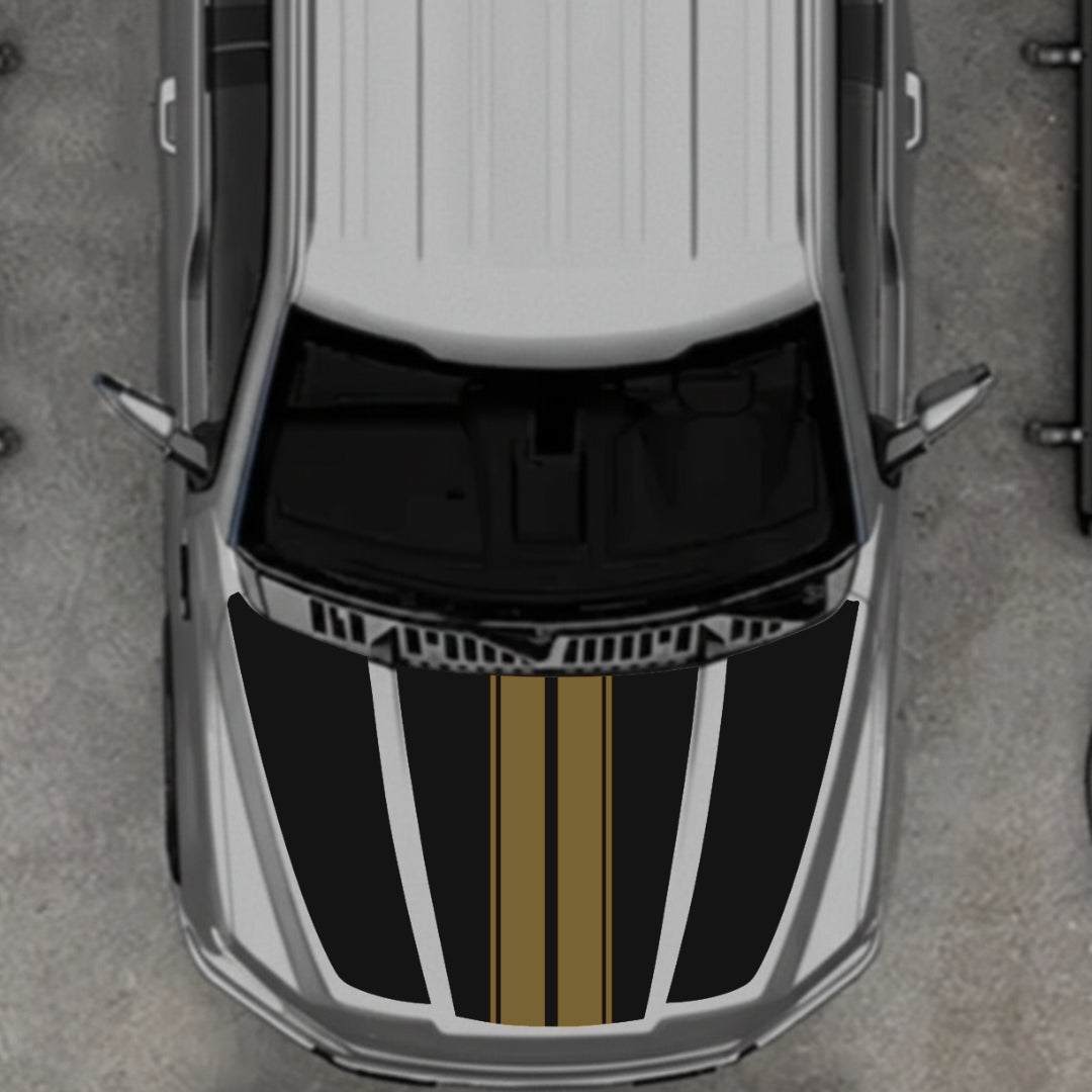 Hood Panel Decal/Sticker - Bars Style Graphic Kit - For Ford F-150 2020-2026 - Premium Vinyl