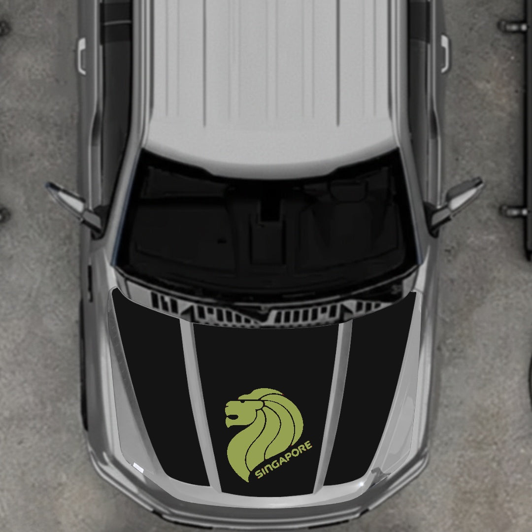 Hood Panel Decal/Sticker - Singapore Graphic Kit - For Ford F-150 2020-2026 - Premium Vinyl