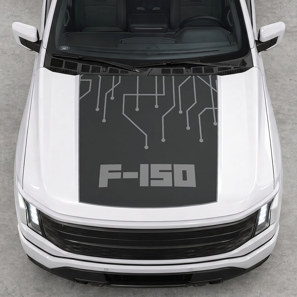Hood Panel Decal/Sticker - F150 Electric Circuit Graphic Decal Graphic Kit - For FORD F-150 2015-2020 - Premium Vinyl
