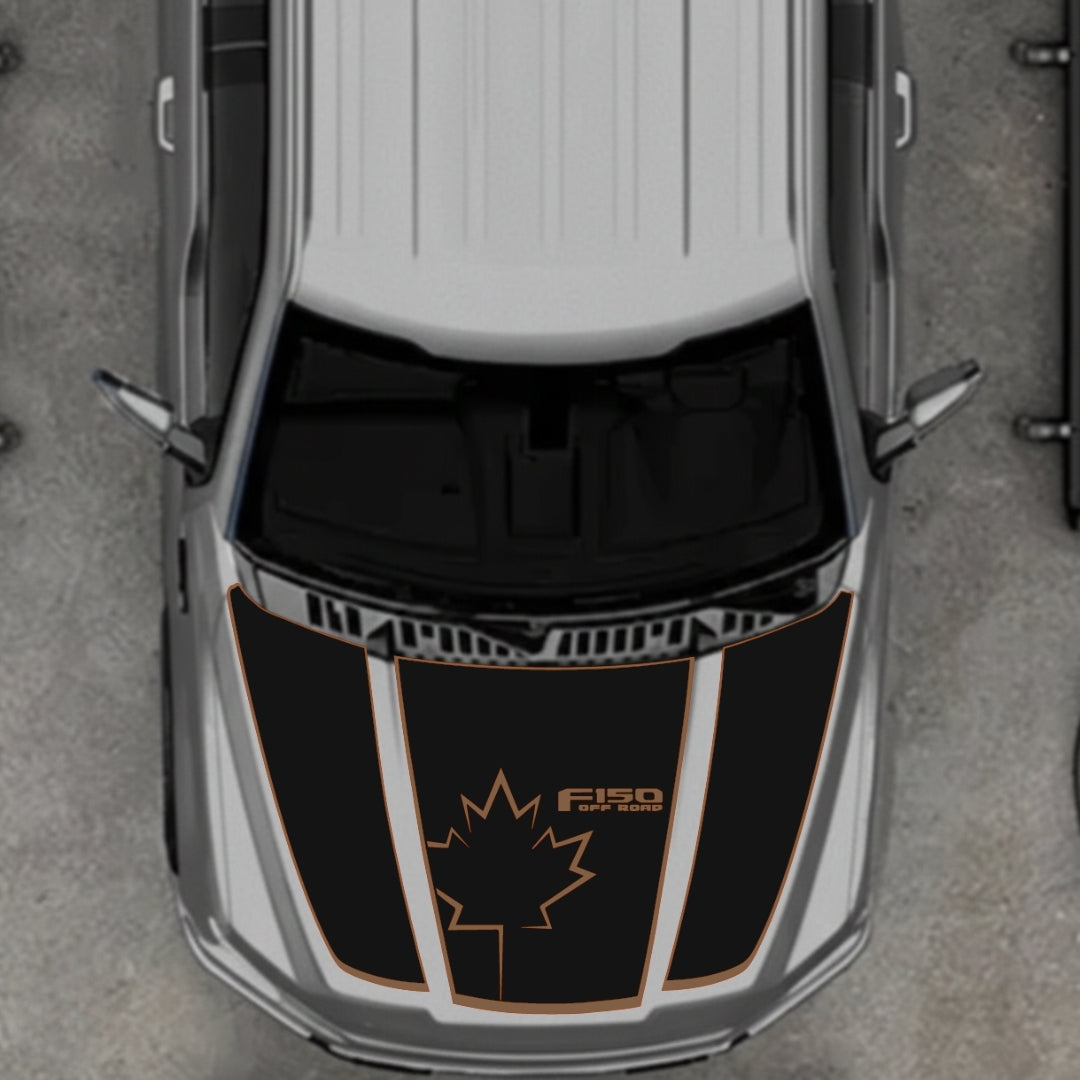 Hood Panel Decal/Sticker - Canada Style 7 Graphic Kit - For Ford F-150 2020-2026 - Premium Vinyl