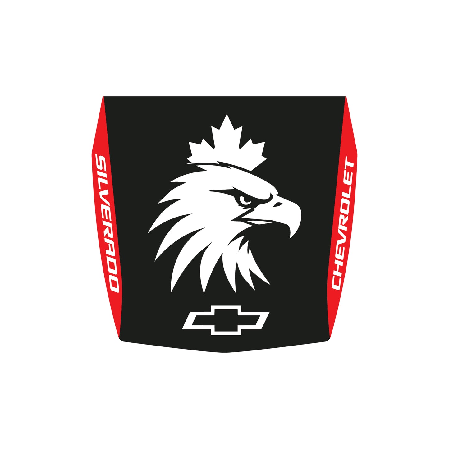 Hood Panel Decal/Sticker - Eagle Head with Maple Graphic Decal Graphic Kit - For Chevrolet Silverado 2019-2024 - Premium Vinyl