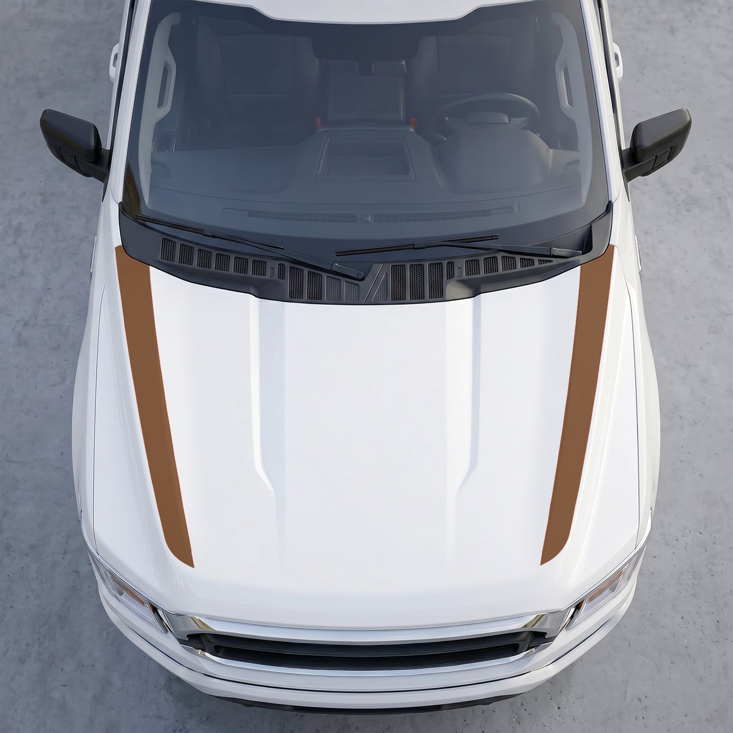Hood Panel Decal/Sticker - Minimalist Solid  Hood Cowl Stripes – Dual Side Accent Vinyl Decals Graphic Kit - For Ford F-150 F150 2015-2020 - Premium Vinyl