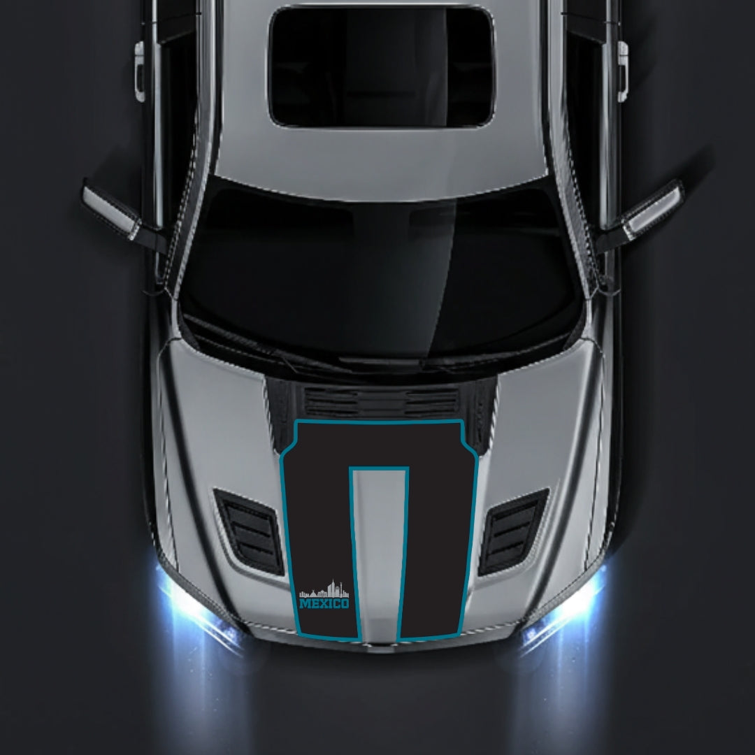 Performance Hood Panel Decal/Sticker - Mexico - Cut - Border Graphic Kit - For Dodge RAM 1500 2019-2025 - Premium Vinyl
