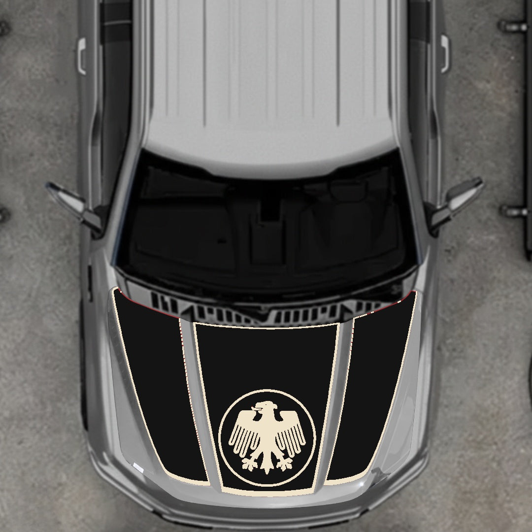 Hood Panel Decal/Sticker - Germany Logo - Border Graphic Kit - For Ford F-150 2020-2026 - Premium Vinyl