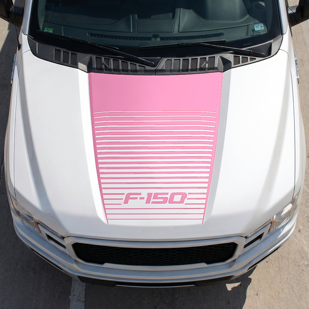 Hood Panel Decal/Sticker - Waves Graphic Decal Graphic Kit - For Ford F-150 2015-2020 - Premium Vinyl