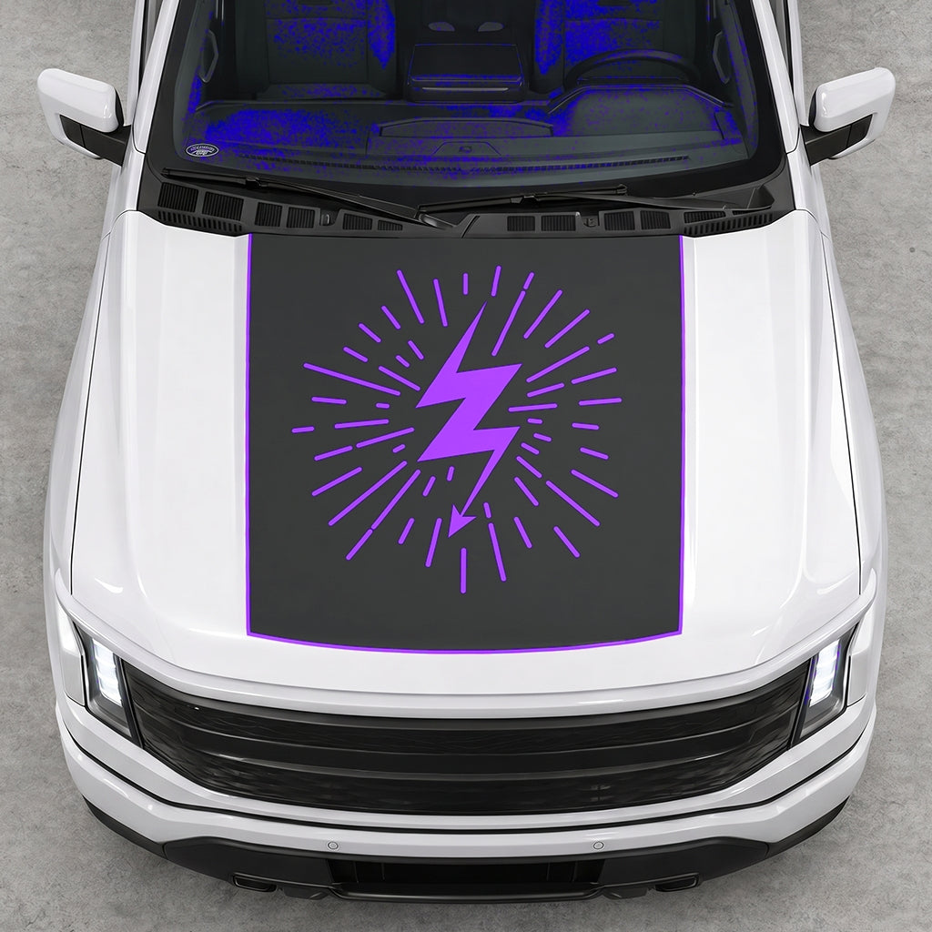 Hood Panel Decal/Sticker - Electric Splash Graphic Decal Graphic Kit - For FORD F-150 2015-2020 - Premium Vinyl