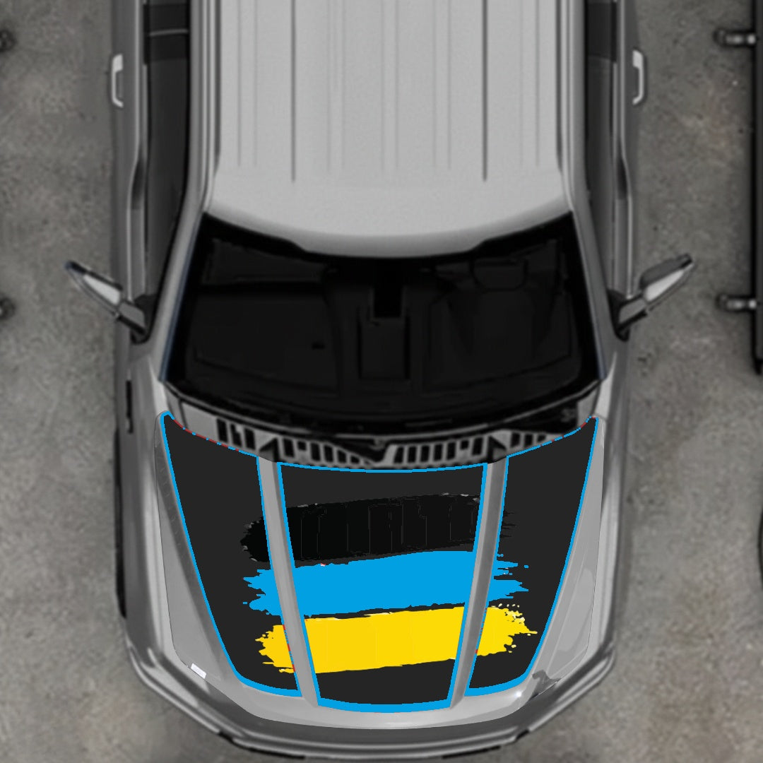 Hood Panel Decal/Sticker - Germany Flag - Border Graphic Kit - For Ford F-150 2020-2026 - Premium Vinyl