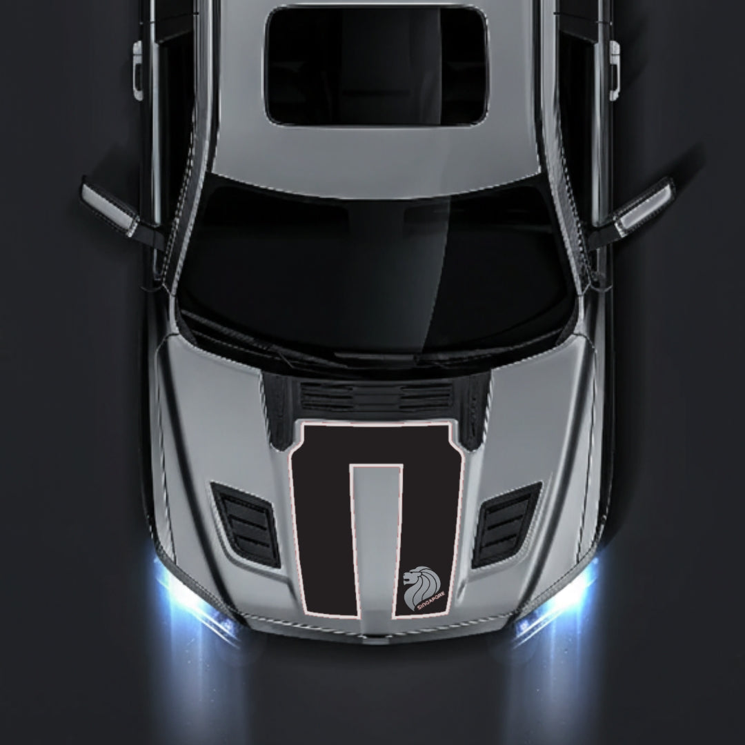 Hood Panel Decal/Sticker - Singapore - Cut - Border Graphic Kit - For Dodge RAM 1500 2019-2025 - Premium Vinyl