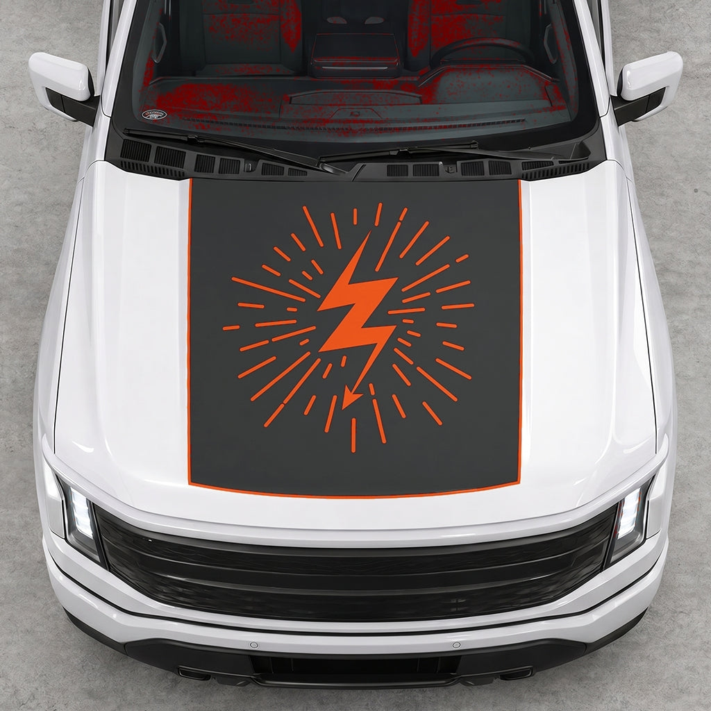 Hood Panel Decal/Sticker - Electric Splash Graphic Decal Graphic Kit - For FORD F-150 2015-2020 - Premium Vinyl