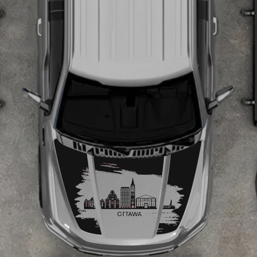 Hood Panel Decal/Sticker - Ottawa - Cut Graphic Kit - For Ford F-150 2020-2026 - Premium Vinyl