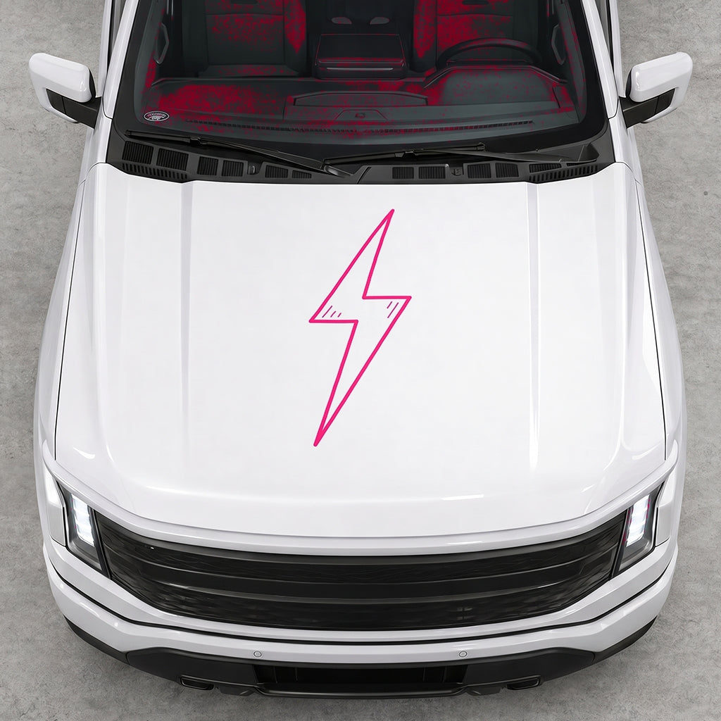 Hood Panel Decal/Sticker - Cut Electric Graphic Decal Graphic Kit - For FORD F-150 2015-2020 - Premium Vinyl