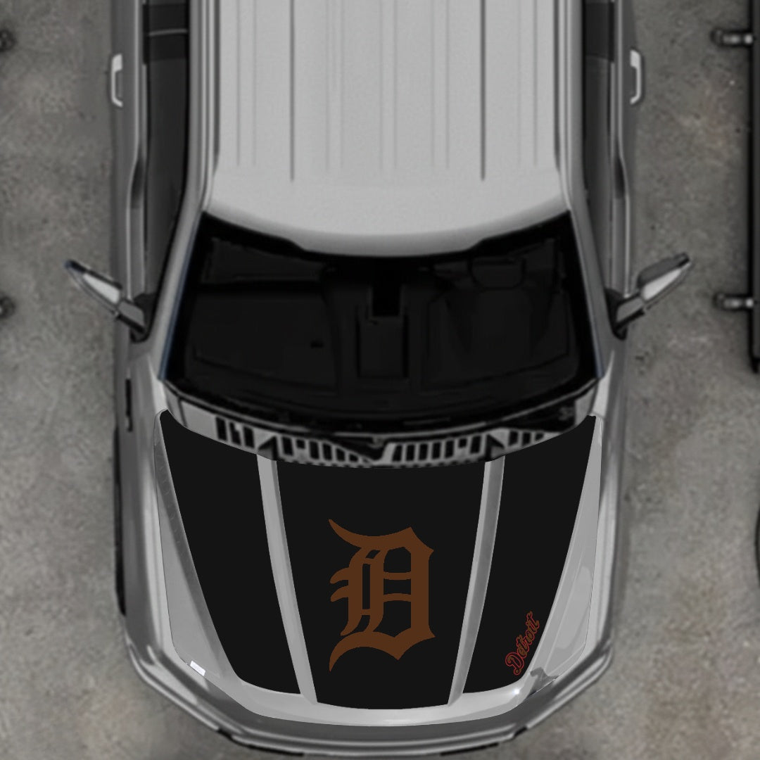 Hood Panel Decal/Sticker - Detroit intial Graphic Kit - For Ford F-150 2020-2026 - Premium Vinyl