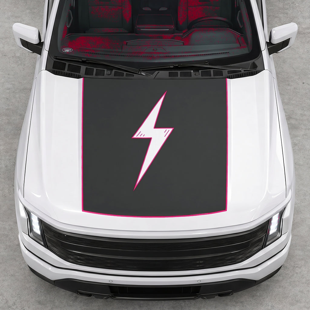 Hood Panel Decal/Sticker - Electric Graphic Decal Graphic Kit - For FORD F-150 2015-2020 - Premium Vinyl
