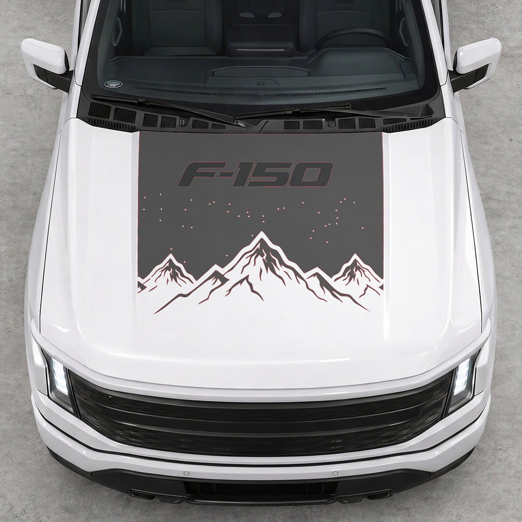 Hood Panel Decal/Sticker - Deep Mountain Graphic Decal Graphic Kit - For Ford F-150 2015-2020 - Premium Vinyl