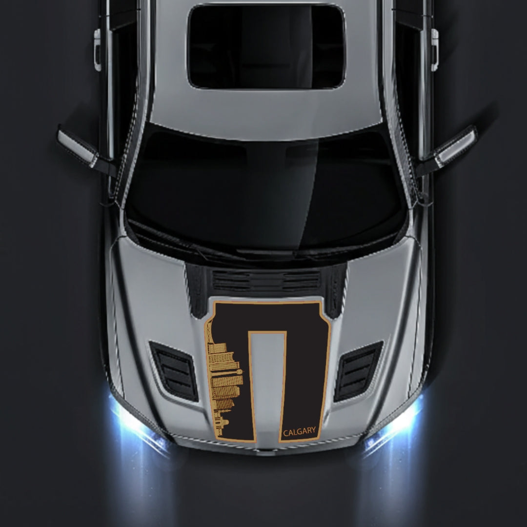 Hood Panel Decal/Sticker - Calgary Skyline - Border Graphic Kit - For Dodge RAM 1500 2019-2025 - Premium Vinyl