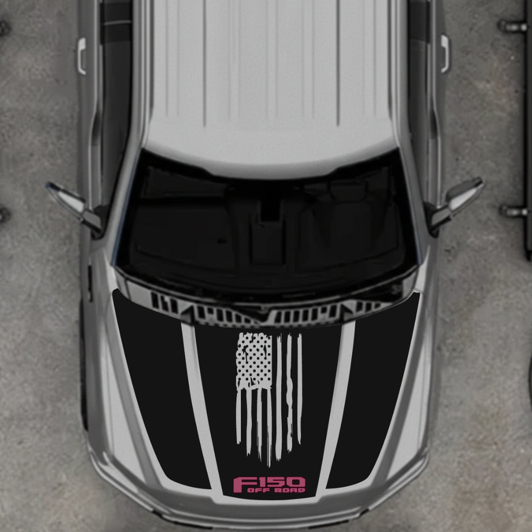 Hood Panel Decal/Sticker - USA Style 10 Graphic Kit - For Ford F-150 2020-2026 - Premium Vinyl