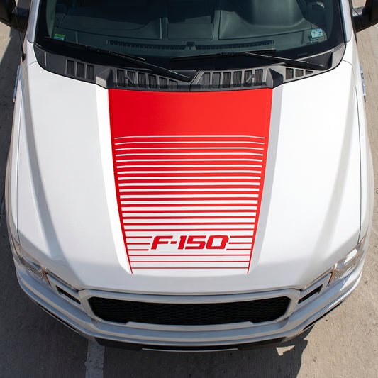 Hood Panel Decal/Sticker - Waves Graphic Decal Graphic Kit - For Ford F-150 2015-2020 - Premium Vinyl