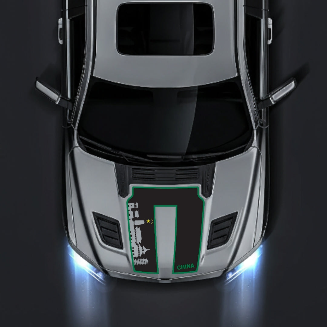 Performance Hood Panel Decal/Sticker - China Skyline - Cut - Border Graphic Kit - For Dodge RAM 1500 2019-2025 - Premium Vinyl